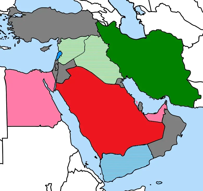 Middle East regional map for country conditions expertise