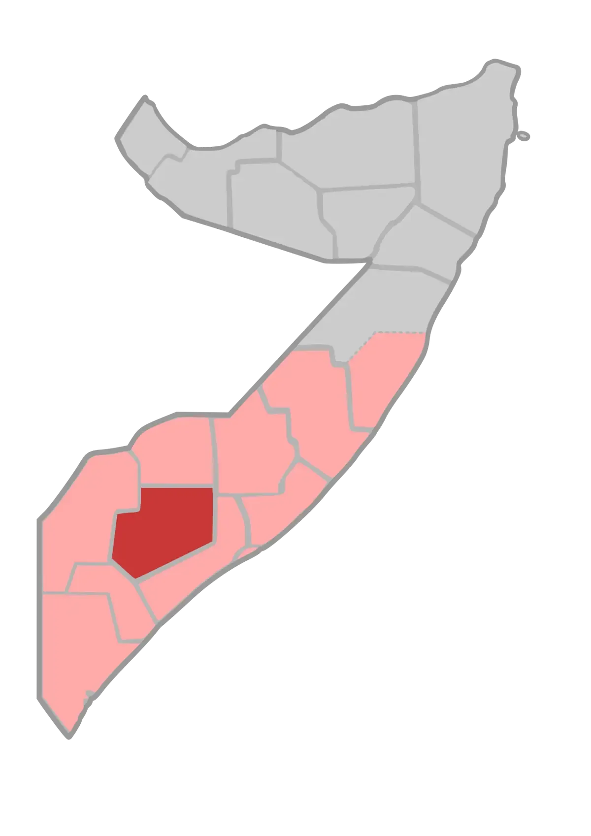 Somalia regional map for sub-Saharan country analysis