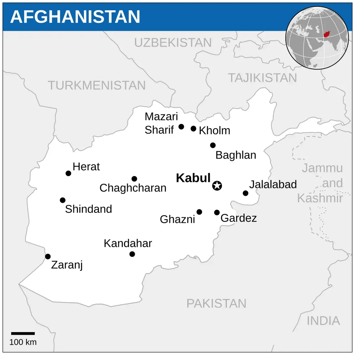UNOCHA country location map used in country conditions expert reports